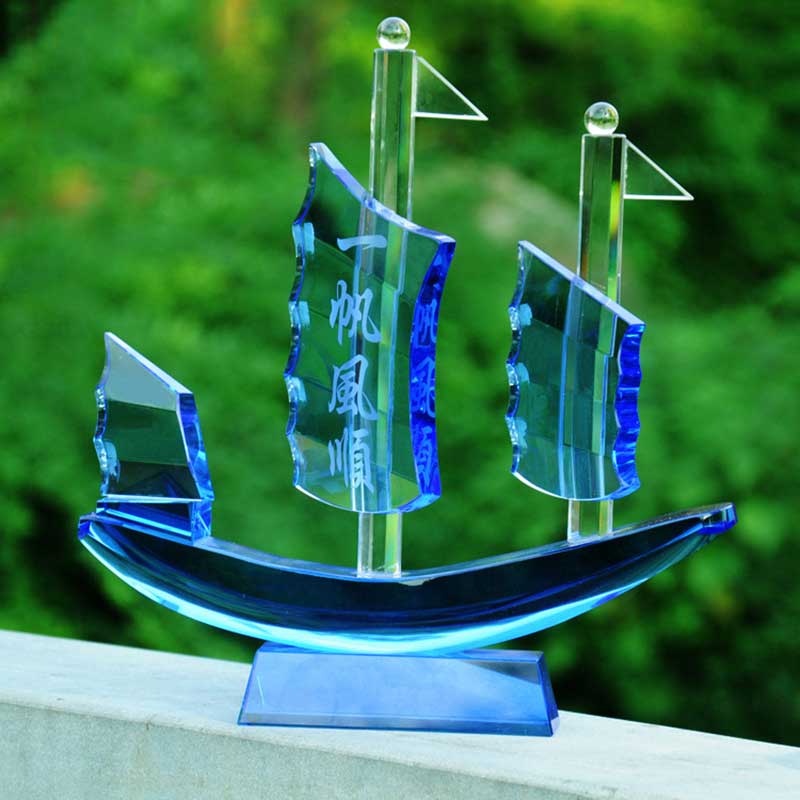 定制摆件水晶模型船